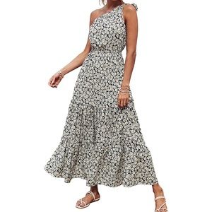 Women’s floral one shoulder maxi dress